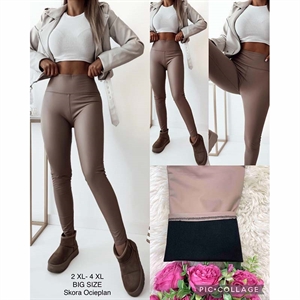Ocieplane legginsy ze sztucznej skóry Big Size  2XL-4XL