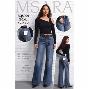 Jeansy szerokie nogawki Msara  S-2XL