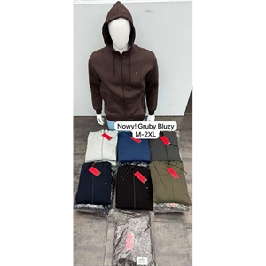 Bluza gruba męska rozpinana na zamek z kapturem  M-2XL