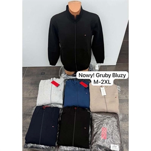 Bluza gruba męska rozpinana na zamek bez kaptura  M-2XL