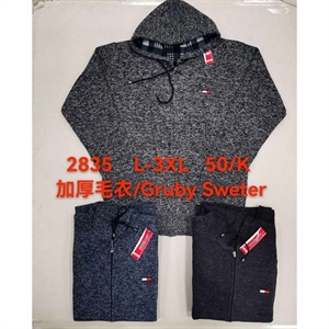 Sweter męski gruby na suwak  L-3XL