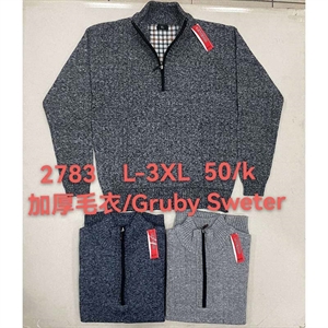Sweter męski gruby na pół suwak  L-3XL