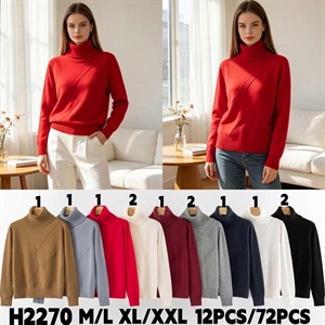 Sweter damski z golfem  M/L-XL/2XL