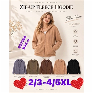 Bluza damska rozpinana na zamek z kapturem  2/3XL-4/5XL