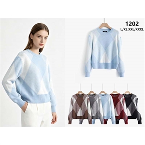 Sweter damski okrągły  L/XL-2XL/3XL