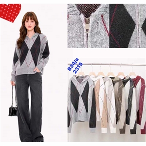 Sweter damski rozpinany na zamek