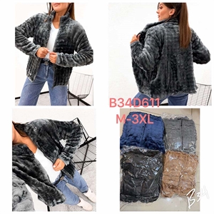 Bluza damska futerkowa z kapturem  M-3XL