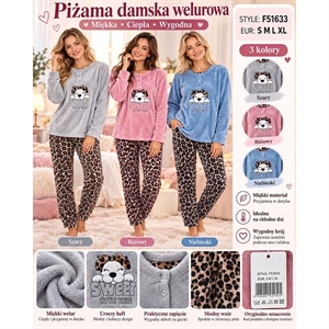 Piżama damska welurowa  S-XL