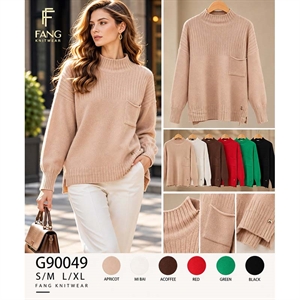 Sweter damski z golfem  S/M-L/XL