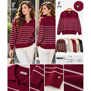 Sweter damski z dekoltem w serek