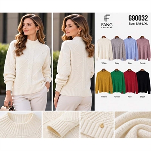 Sweter damski okrągły  S/M-L/XL