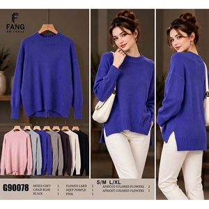 Sweter damski okrągły  S/M-L/XL