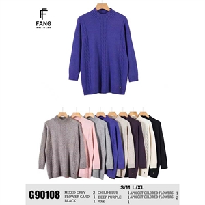 Sweter damski okrągły  S/M-L/XL