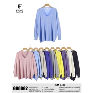 Sweter damski z dekoltem w serek  S/M-L/XL