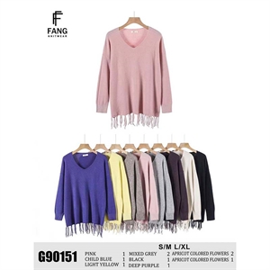 Sweter damski z dekoltem w serek  S/M-L/XL