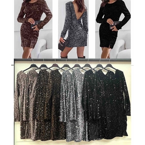 Sukienka damska z zamkiem z cekinami produkt Włoski