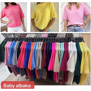 Sweter damski z krótkim rękawem Baby alpaka