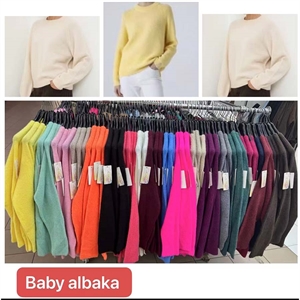 Sweter damski okrągły Baby alpaka