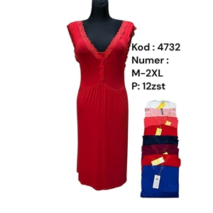 Koszula nocna damska bez rękawów  M-2XL