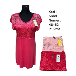 Koszula nocna damska z krótkim rękawem  46-52