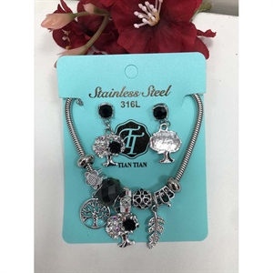 Komplet biżuterii kolczyki i bransoletka