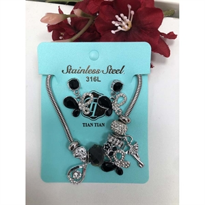 Komplet biżuterii kolczyki i bransoletka