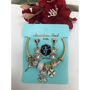 Komplet biżuterii kolczyki i bransoletka