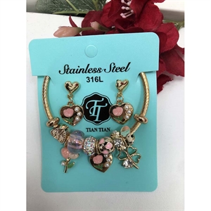 Komplet biżuterii kolczyki i bransoletka