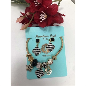 Komplet biżuterii kolczyki i bransoletka