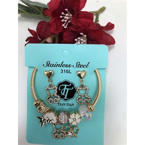 Komplet biżuterii kolczyki i bransoletka