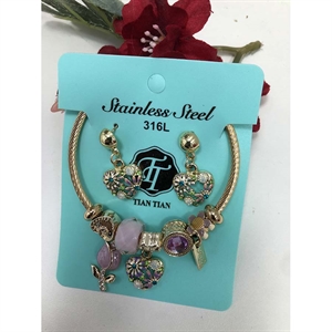 Komplet biżuterii kolczyki i bransoletka