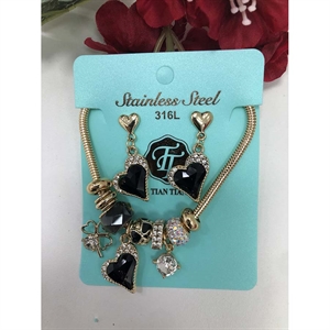 Komplet biżuterii kolczyki i bransoletka