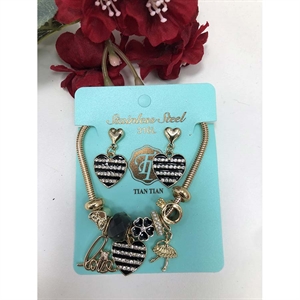 Komplet biżuterii kolczyki i bransoletka