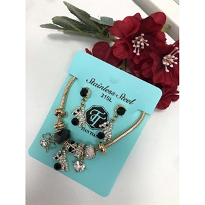 Komplet biżuterii kolczyki i bransoletka