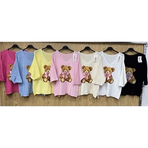 Sweter damski z krótkim rękawem - Produkt Włoski