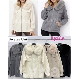 Sweter damski rozpinany na zamek