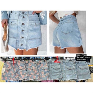 Szorty jeansowe imitujące spódnicę produkt Włoski  S-L