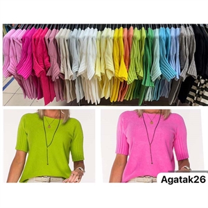 Sweter damski z krótkim rękawem - Produkt Włoski