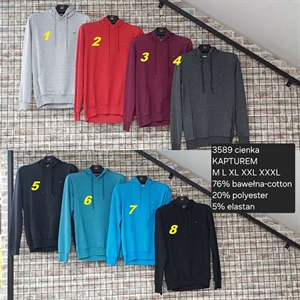 Bluza męska rozpinana na zamek z kapturem  M-3XL
