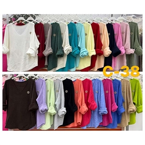 Sweter damski z dekoltem w serek