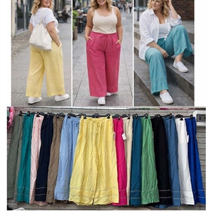 Spodnie szerokie nogawki damskie produkt Włoski