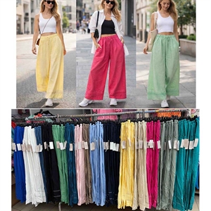 Spodnie szerokie nogawki damskie produkt Włoski