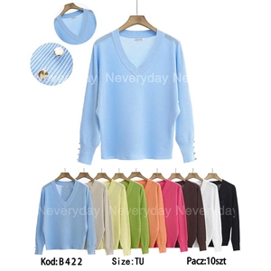 Sweter damski z dekoltem w serek