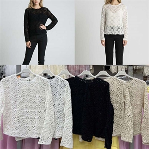 Ażurowy sweter damski - Produkt Włoski