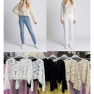 Ażurowy sweter damski - Produkt Włoski