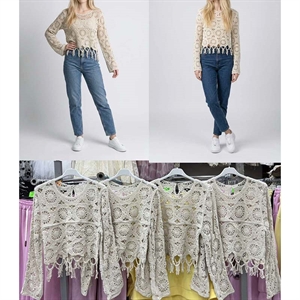 Ażurowy sweter damski - Produkt Włoski