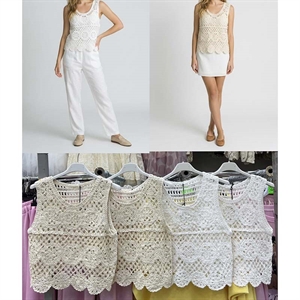 Ażurowy sweter damski - Produkt Włoski