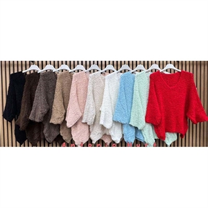 Sweter damski z dekoltem w serek