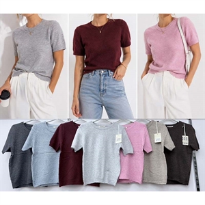 Sweter damski z krótkim rękawem