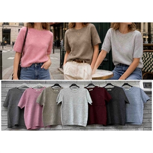 Sweter damski z krótkim rękawem